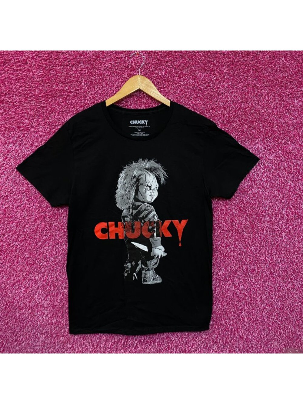 Chucky Black and White Portrait Tshirt size medium